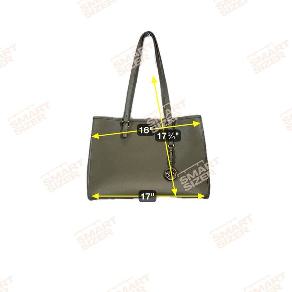 MICHAEL Michael Kors Women's Green Jet Set Logo Buckle Strap Shoulder Tote Bag - Picture 3 of 8